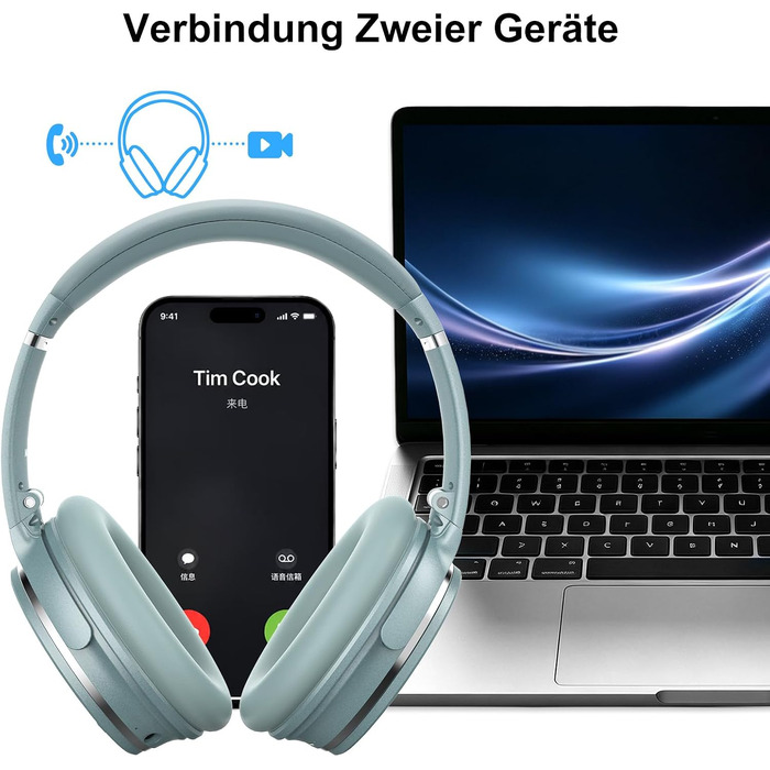 Бездротові навушники Srhythm NC25 з активним шумозаглушенням (ANC), Bluetooth, Hi-Fi звук, глибокий бас, NFC, вбудований мікрофон, складані (М'ятно-зелений)