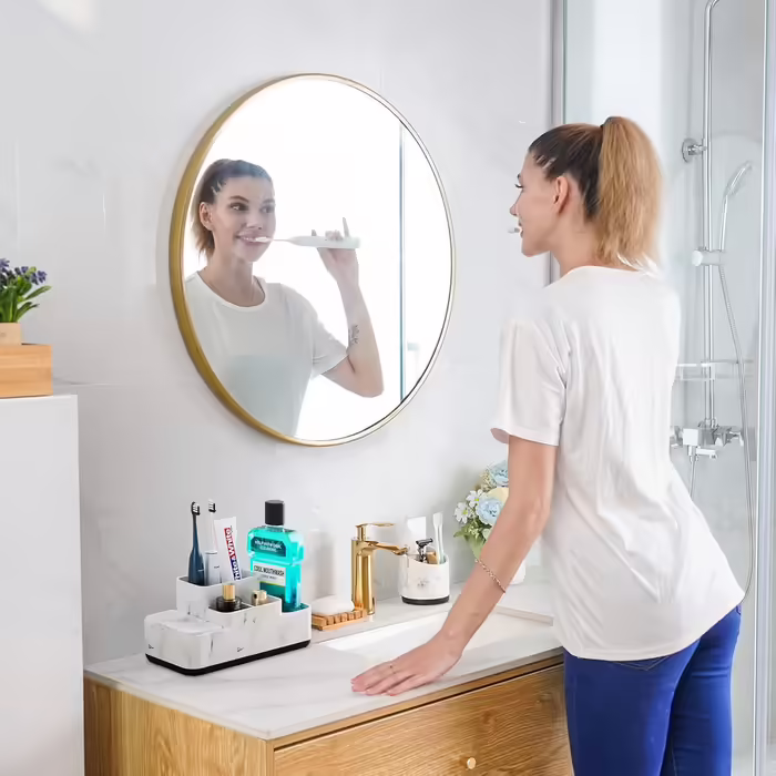 VITVITI Toothbrush Holder Electric Toothbrush Holder Toothbrush Holder Bathroom Kitchen Marble Resin Toothbrush Holder Bathroom Office Organizer Storage Toothbrush Toothpaste Holder Caddy Storage