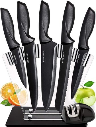 Home Hero Stainless Steel Kitchen Knife Set - 7 Piece Professional Chef Knife Set