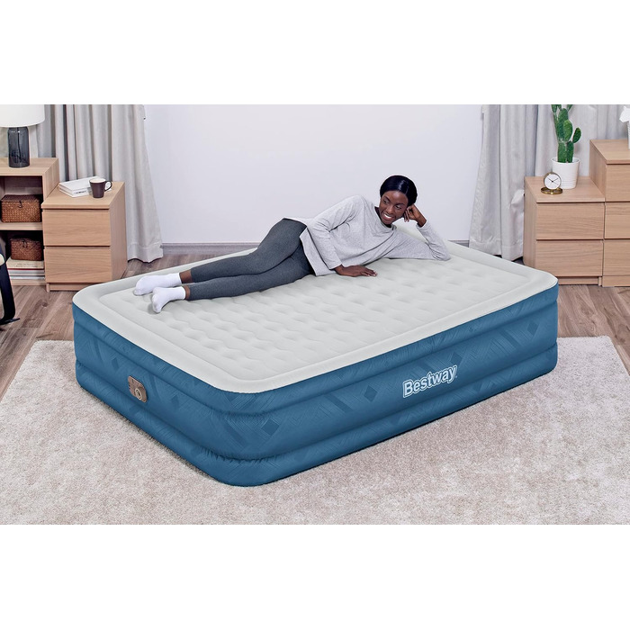 Повітряний матрац Bestway Fortech Snugable Top з вбудованим електричним насосом, Double XL/Mid, 203 x 152 x 46 см