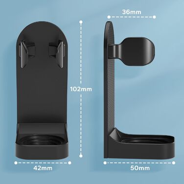 Тримач для електричної зубної щітки Hommand (4 шт.) настінний, чорний