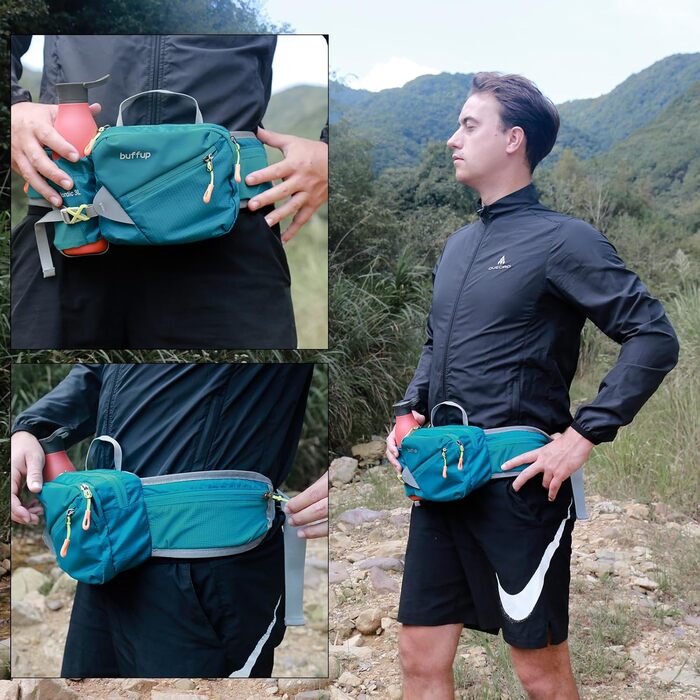 Спортивна поясна сумка для собак: бігова, туристична, велосипедна. Для чоловіків та жінок. Об'ємна, темно-синя