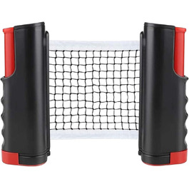 Мережа для настільного тенісу, висувна, 190 см (макс), портативна, замінна, для столу, офісу, їдальні (чорний, червоний)
