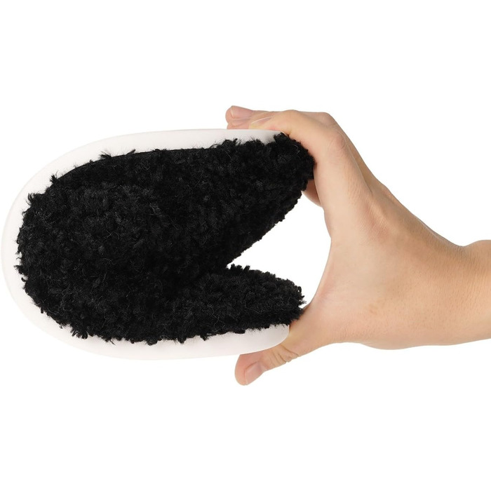 Домашні тапочки Dokela для жінок з меморі-піною, м'які, з штучним хутром, відкриті, легкі, неслизькі, для дому, теплі, зручні, модель slip-on (41/42 EU, чорний)