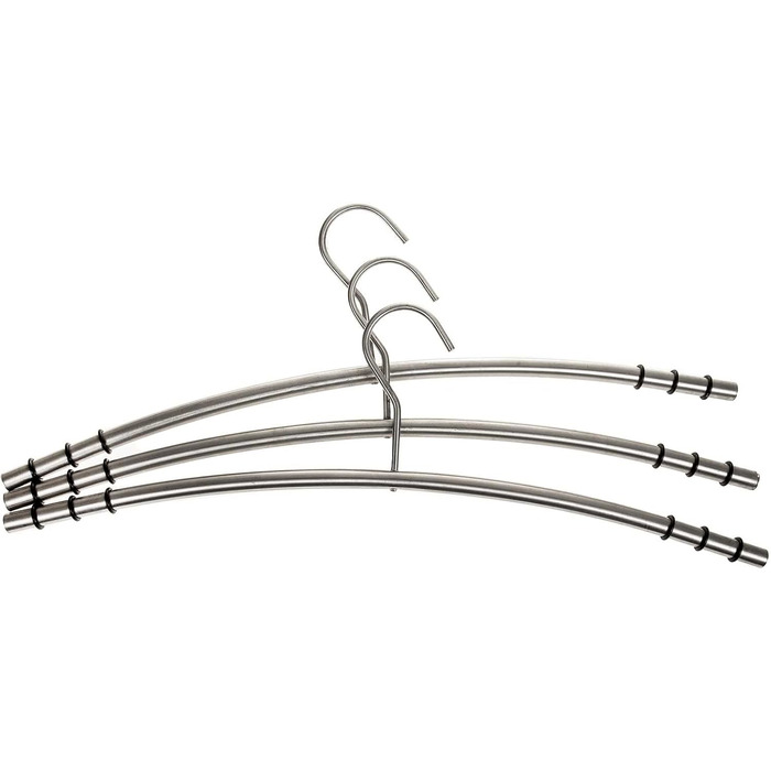SIDCO Clothes Hangers Stainless Steel 3 x Coat Hangers Metal Hangers Hanger Set w. Anti-Slip
