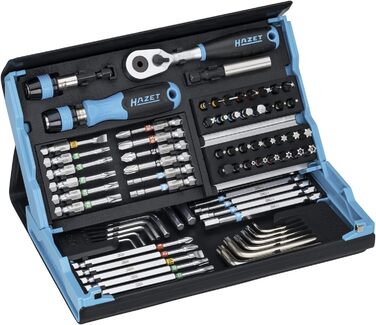 Набір бітів HAZET Smartcase 2200SC-31, 73 предмети, шестигранник 6,3 мм (1/4''), компактний складний кейс, інструменти для ремонту, вироблено в Німеччині
