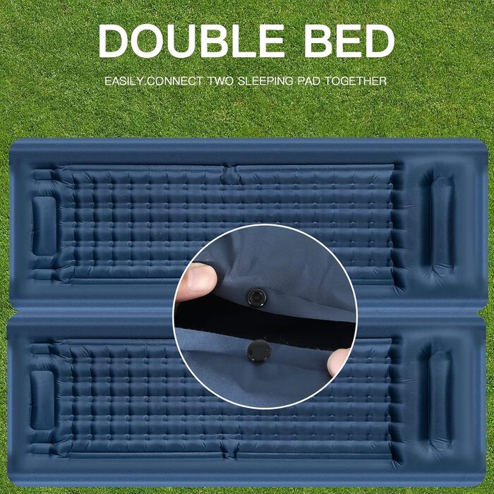 Douthfolle 12cm Camping Sleeping Pad - Inflatable Sleeping Mat with Foot Pump - Waterproof & Super King Size for Hiking, Outdoor, Camping, Tent & Travel