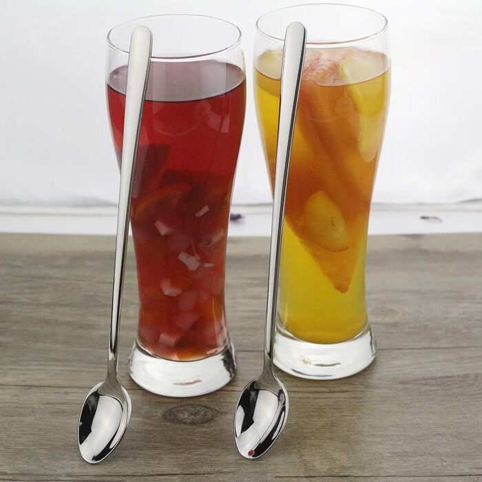 Набір ложок для коктейлів та напоїв (6 шт.), нержавіюча сталь 18/10, 22.9 см