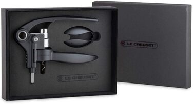 Le Creuset Professional Corkscrew Set with Matching Capsule Cutter, Wine Cork Removal, Black/Silver, Metal, LM250, 49005000000700
