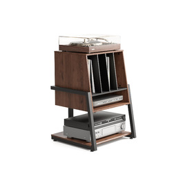 FITUEYES Полиця для програвача вінілу Eiffel Braun - компактна Hi-Fi тумба для платівок