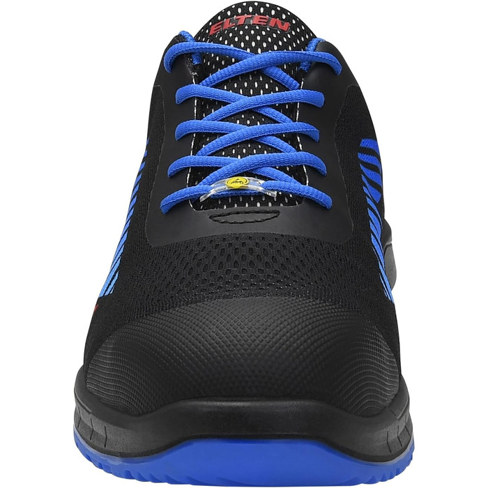 Робочі черевики ELTEN Larkin XXSports Black-Blue Low ESD S1, текстиль, сталевий капок, легкі, спортивні, чорні (40 EU), для жінок та чоловіків