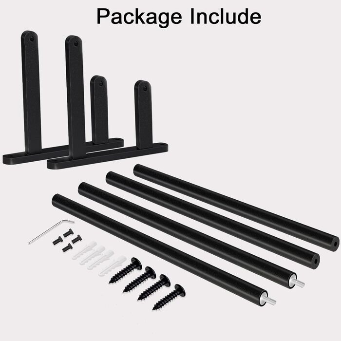 Тримач для рушників на стіну, 60 см, нержавіюча сталь, чорний, для ванної, спальні, кухні