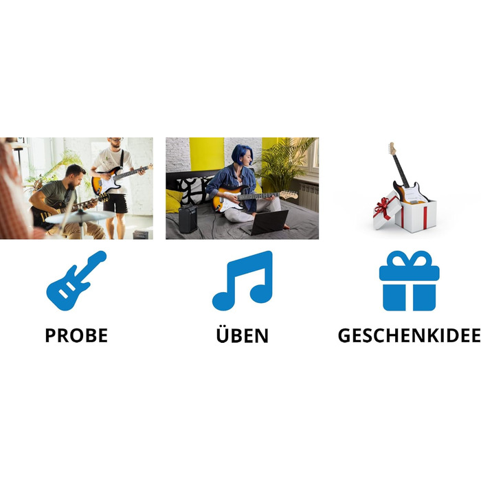 Електрогітара McGrey Rockit ST Комплект (8 предметів) з усіма аксесуарами, сонячний колір