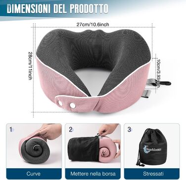 Подушка для шиї у вигляді звірятка для подорожей (рожева)