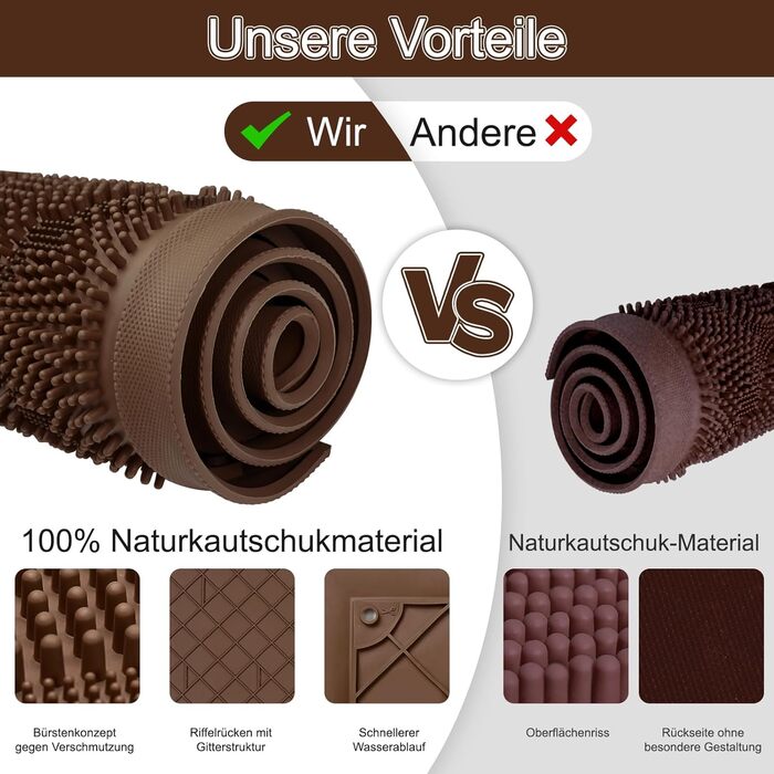 Килимок Alishomtll для дому та вулиці: вологостійкий, неслизький, 43x75 см