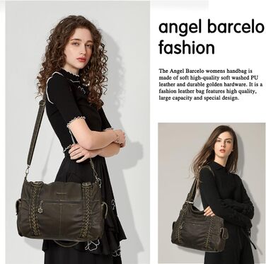 Сумка жіноча Angel Barcelo Roomy Fashion Hobo зелена шкіряна, сумка-тоут через плече