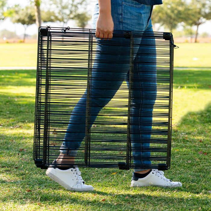 Клітка для собак IRIS OHYAMA 91.4 см - вольєр для собак, вольєр для тварин, клітка для великих собак, портативна клітка, чорна