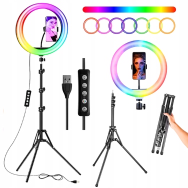 Кільцева LED-лампа 60W 35см з пультом та штативом 200см для макіяжу та YouTube