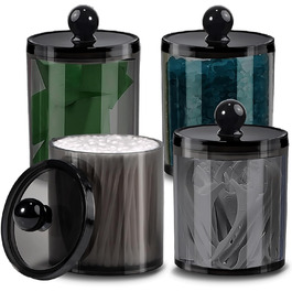 Органайзер для ватних дисків та паличок AIMIXUN, набір 2 шт, чорний, для ванної кімнати