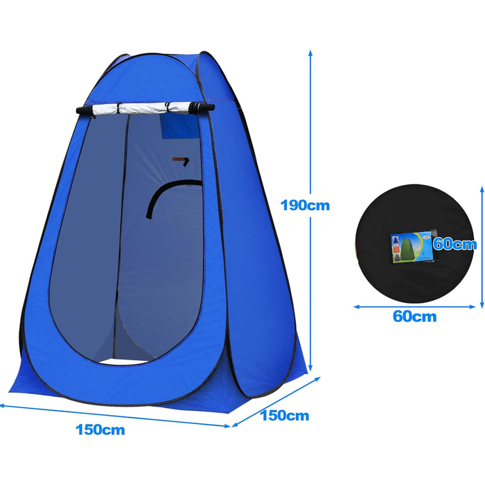 CLIPOP Portable Pop-Up Privacy Tent - Outdoor Shower & Changing Tent with UV Protection - Beach, Camping, Fishing - Includes Carry Bag