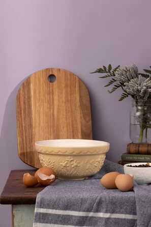 Mason Cash Stoneware Mixing Bowl 21 cm | Daffodil | 2 L | Dough bowl for bread dough, cake dough or pizza dough | made of high-quality, chip-resistant stoneware | large dough bowl
