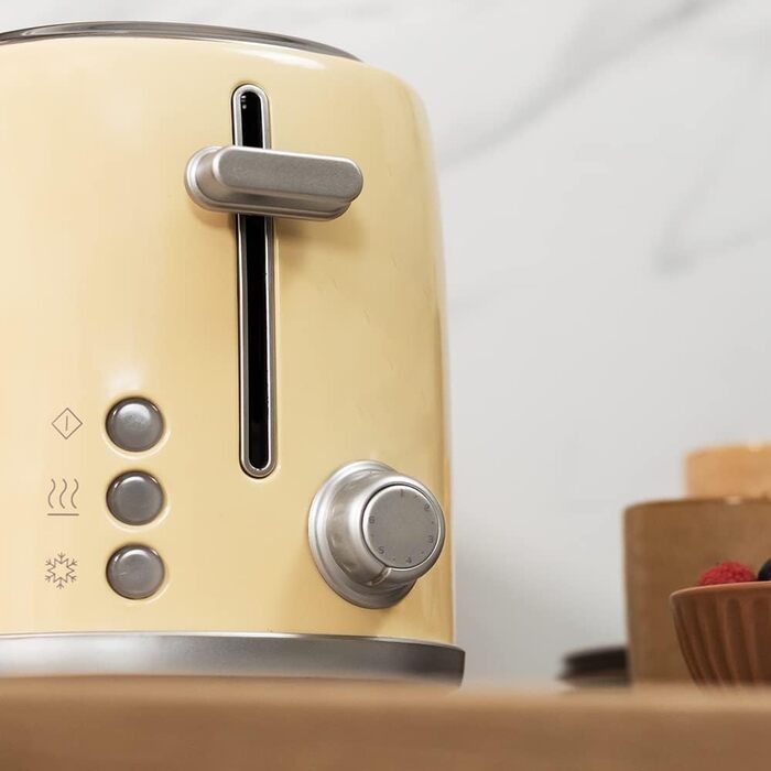 Тостер Cecotec Toaster 2 Scheiben Retro Beige, 980 Вт, 2 слоти, нержавіюча сталь, регулювання потужності, піддон для крихт
