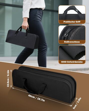 Набір гриль-посуду з нержавіючої сталі з чохлом, 3 шт. | Набір для барбекю, гриль, кемпінг