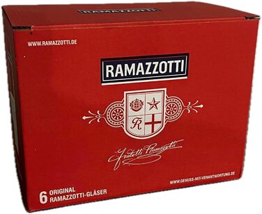 6 x Ramazzotti Liqueur Glasses, Herbal Liqueur, Long Drinks, Cocktails