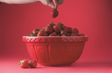 Mason Cash Steingut Mixing Bowl 26 cm, Red, 2.7 L, Dough Bowl for Bread Dough, Cake Dough or Pizza Dough, made of high-quality, chip-resistant stoneware, large dough bowl