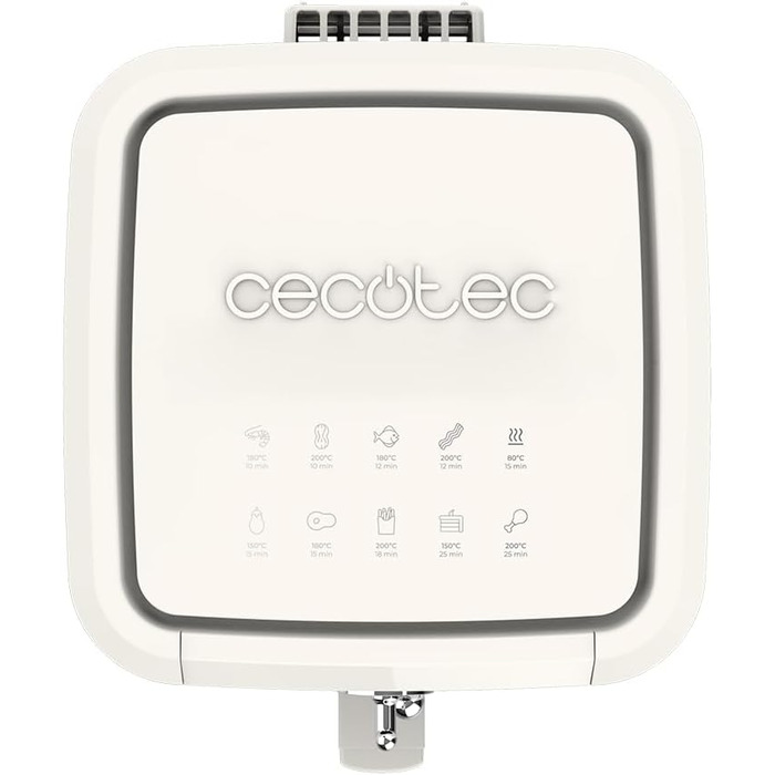 Фритюрниця без олії Cecotec Cecofry Antique 5000 з вікном, 5 л, 1500 Вт, Digital, PerfectCook, Ретро-дизайн, Білий