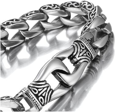 Чоловічий браслет URBAN JEWELRY з нержавіючої сталі, чорний, 23 см (з подарунковою коробкою бренду)