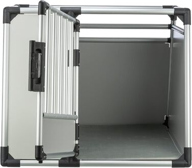 Тріксі Транспортний бокс для собак з алюмінію, розмір M–L, 60x65x86 см - стабільний, тихий, з безпечним замком та неслизьким килимком