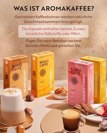 Капсули ROSSO CAFFÈ Nespresso Reserve Edition (80 шт.) - 8 сортів преміум еспресо, суміш, сумісні з Nespresso, Made in Italy