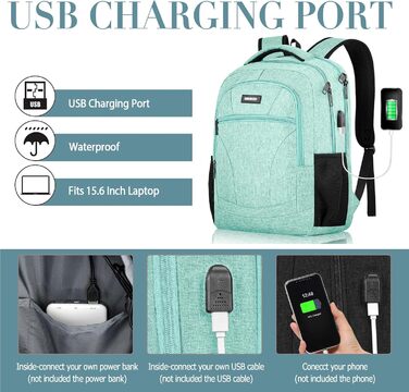 Рюкзак BIKROD для чоловіків та жінок, шкільний рюкзак для хлопчиків та дівчаток-підлітків, 15.6