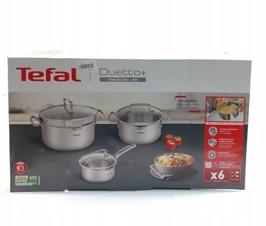 Набір каструль Tefal Duetto+ з нержавіючої сталі, 6 предметів