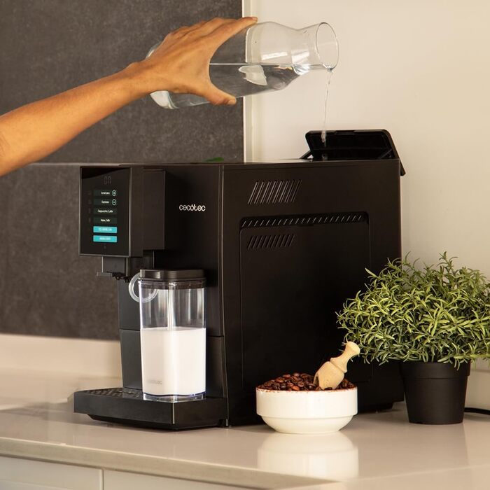 Кавомашина Cecotec Cremmaet Compactccino 1350 Вт, 19 бар, з автоматичним очищенням, вбудованим млином і Thermoblock, чорна