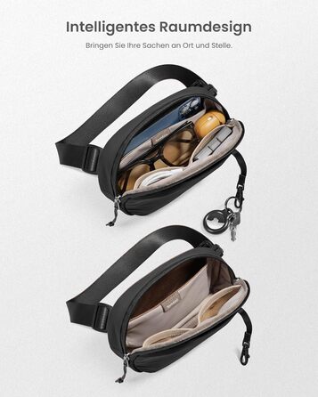 tomtoc жіноча поясна сумка-слінг з RFID захистом, 1.5 л, для подорожей, повсякденного використання, фестивалів, спорту, хайкінгу, зелена (чорна)