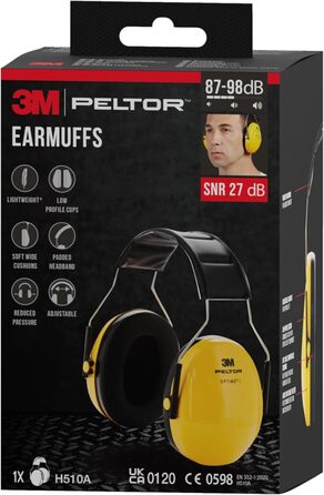 Навушники Peltor Optime I H510A - захист від шуму до 98 dB (SNR 27dB), жовті, 1 шт.