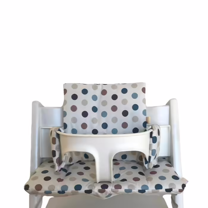 Дитяча подушка LUCCA для стільчика Stokke Tripp Trapp, ламінована, легке очищення, джунглі бірюзові, точки сині, бежеві