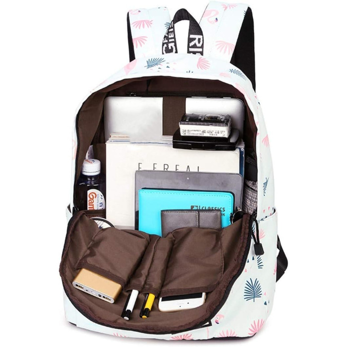 Шкільний рюкзак для дівчаток та хлопців: модний, водонепроникний, з відділенням для ноутбука, світло-блакитний