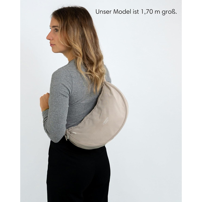 Сумка через плече LARKSON Solveig Medium бежева - Містка напівмісяць, водонепроникна (6.5 л)