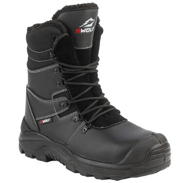 Черевики робочі зимові чоловічі BWOLF GRIZZLY S3, водонепроникні, оліостійкі, антиковзаючі, з Reflect-технологією та ергономічною підошвою, 40 EU, чорні