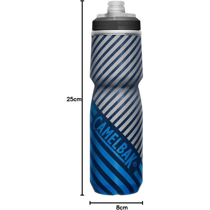 Пляшка для води CAMELBAK Podium Chill 710 мл для спорту, велосипеду, бігу, походів, ізоляційна, синя смуга