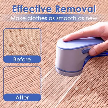 Електричний видальник пуху та ниток, портативний, з USB-кабелем та змінною голкою. Підходить для одягу, меблів, вовни. Компактний, блакитний