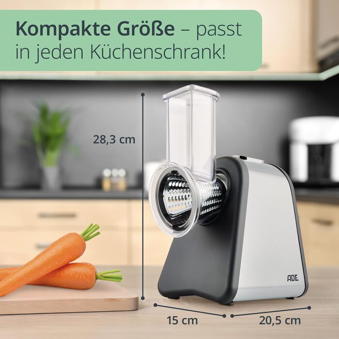 Електричний овочевий слайсер | Тертка для овочів та фруктів | 500 Вт | 4 насадки | Для моркви, огірків, горіхів та сиру