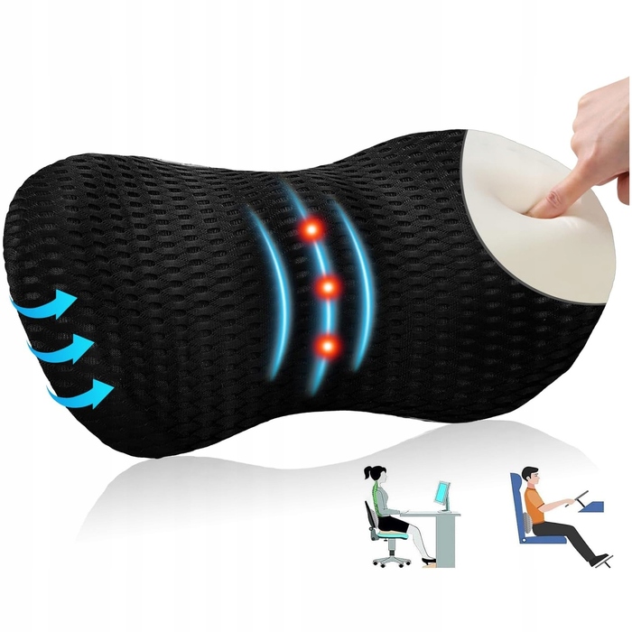 Ортопедична подушка під поперек з ефектом пам'яті (Memory Foam) для авто та крісла