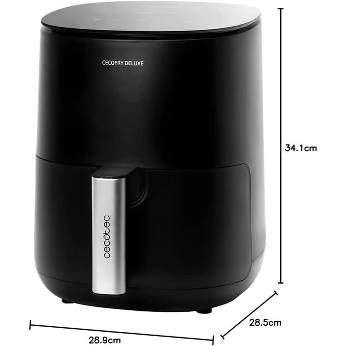 Фритюрниця Cecotec Cecofry Deluxe Rapid Moon, 2.5 л, чорний, 1400 Вт, 8 режимів, до 200°C, для миття в посудомийній машині