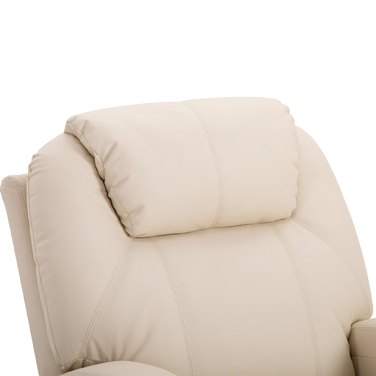 HOMCOM Electric Recliner Chair, TV Chair, Massage Chair, Massage Function, Reclining Function, Faux Leather, Beige, 82 x 97 x 110 cm | Aosom