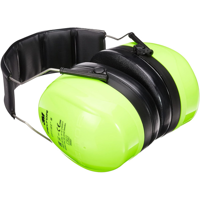 Захисні навушники Peltor Optime III - шумозаглушення SNR 35, унісекс, наголов'я, неоново-зелені