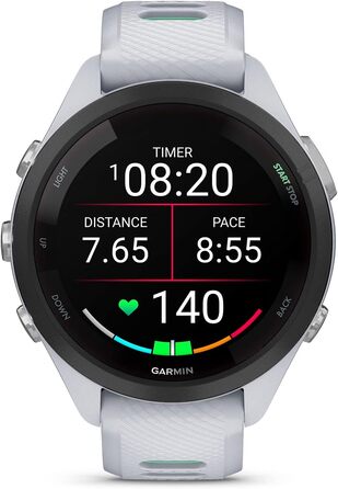 Розумний годинник Garmin Forerunner 265 чорний/світлосірий (42 мм, ремінці Whitestone та Neo Tropic)